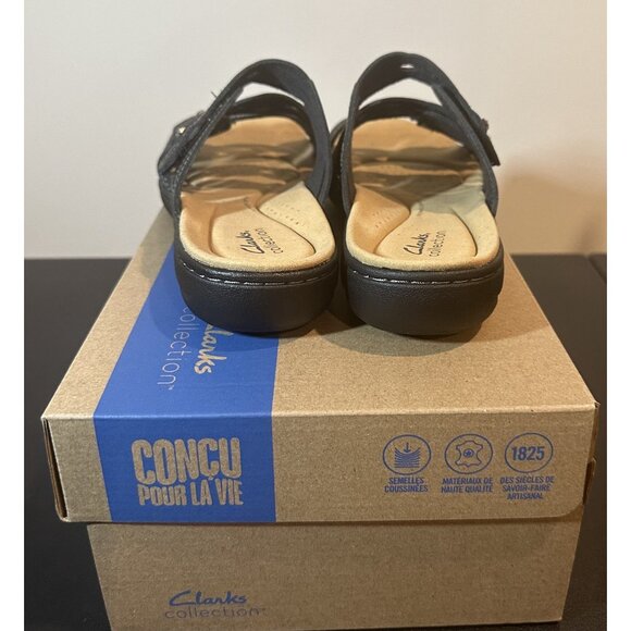 NIB Clarks Laurieann Ruby Women's Size 10 M Black Leather Sandals - Picture 4 of 11